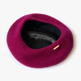 Danielles Fuschia Beret with Satin Lining