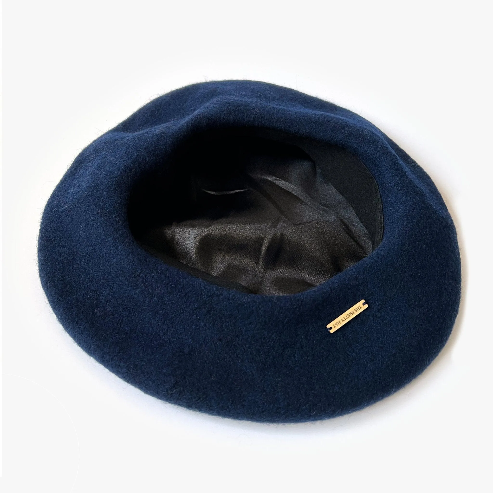 Danielle Satin Lined Beret - Petrol Blue