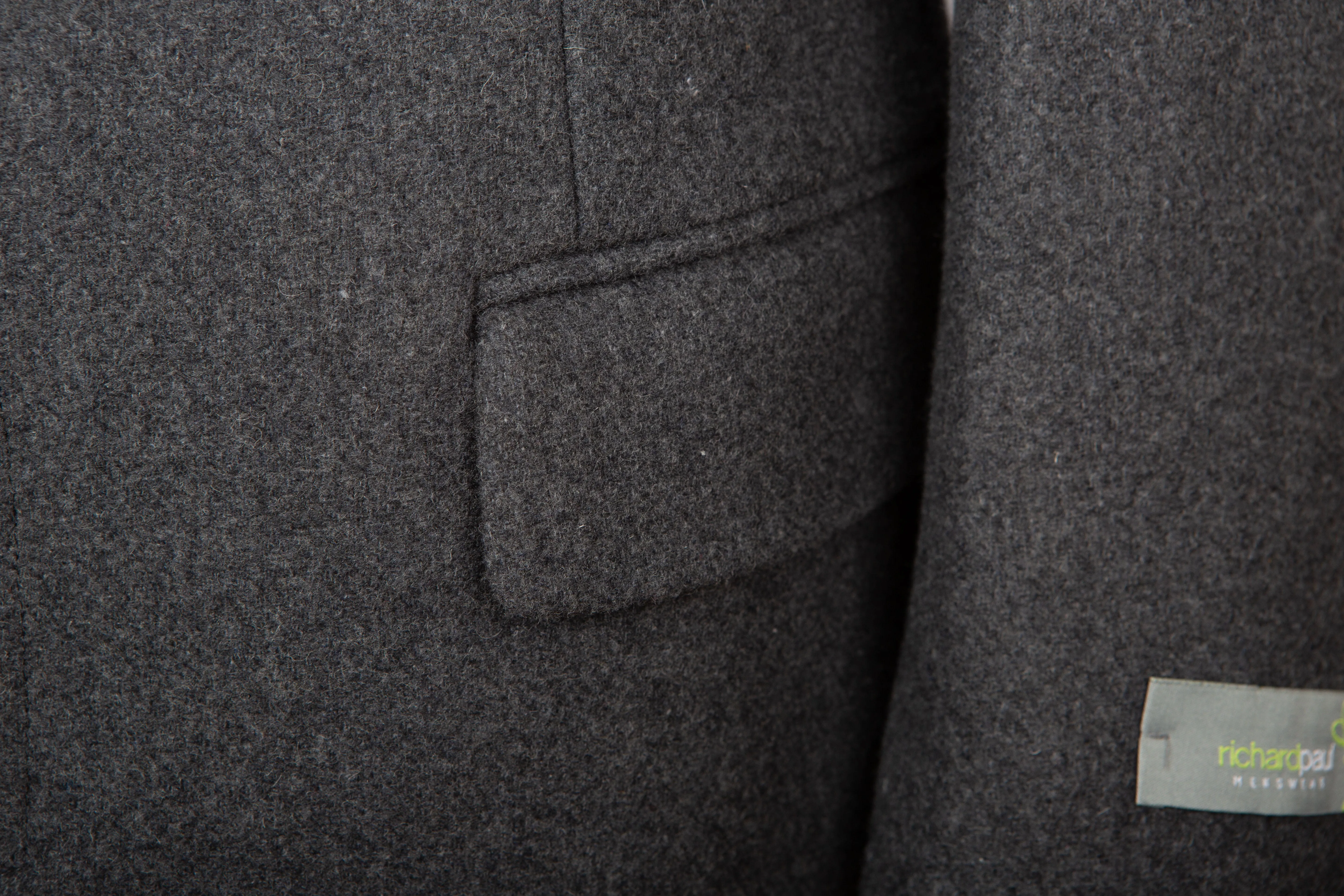 Dark Grey Overcoat Covert Coat Formal Charcoal - Brand New