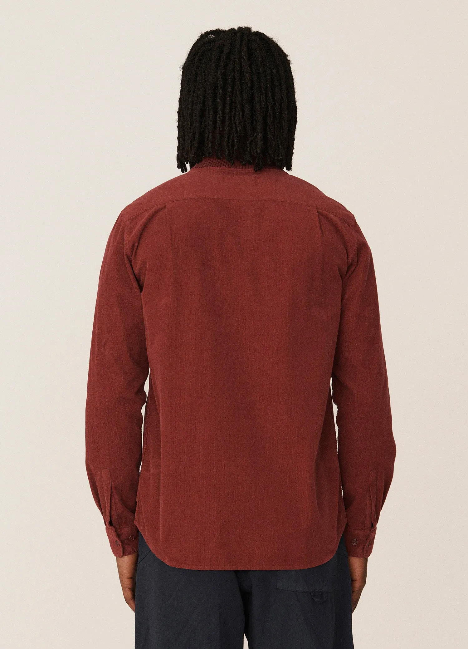 Delinquents Needlecord Organic Cotton Overshirt - Burgundy