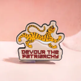 Devour the Patriarchy Feminist Tiger Enamel Pin