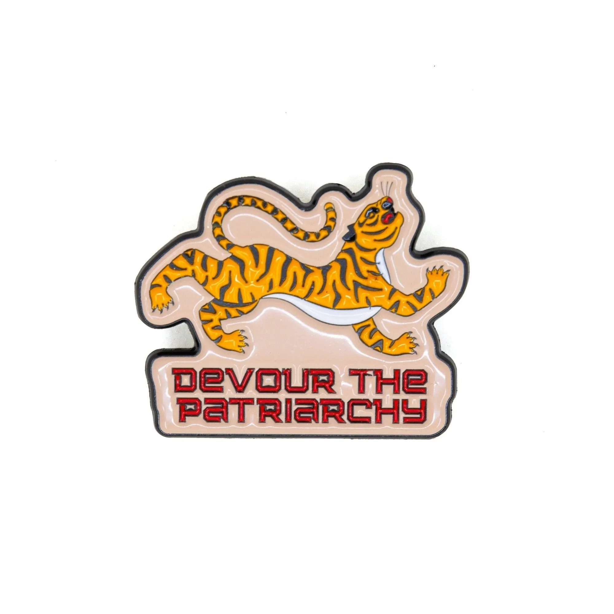 Devour the Patriarchy Feminist Tiger Enamel Pin