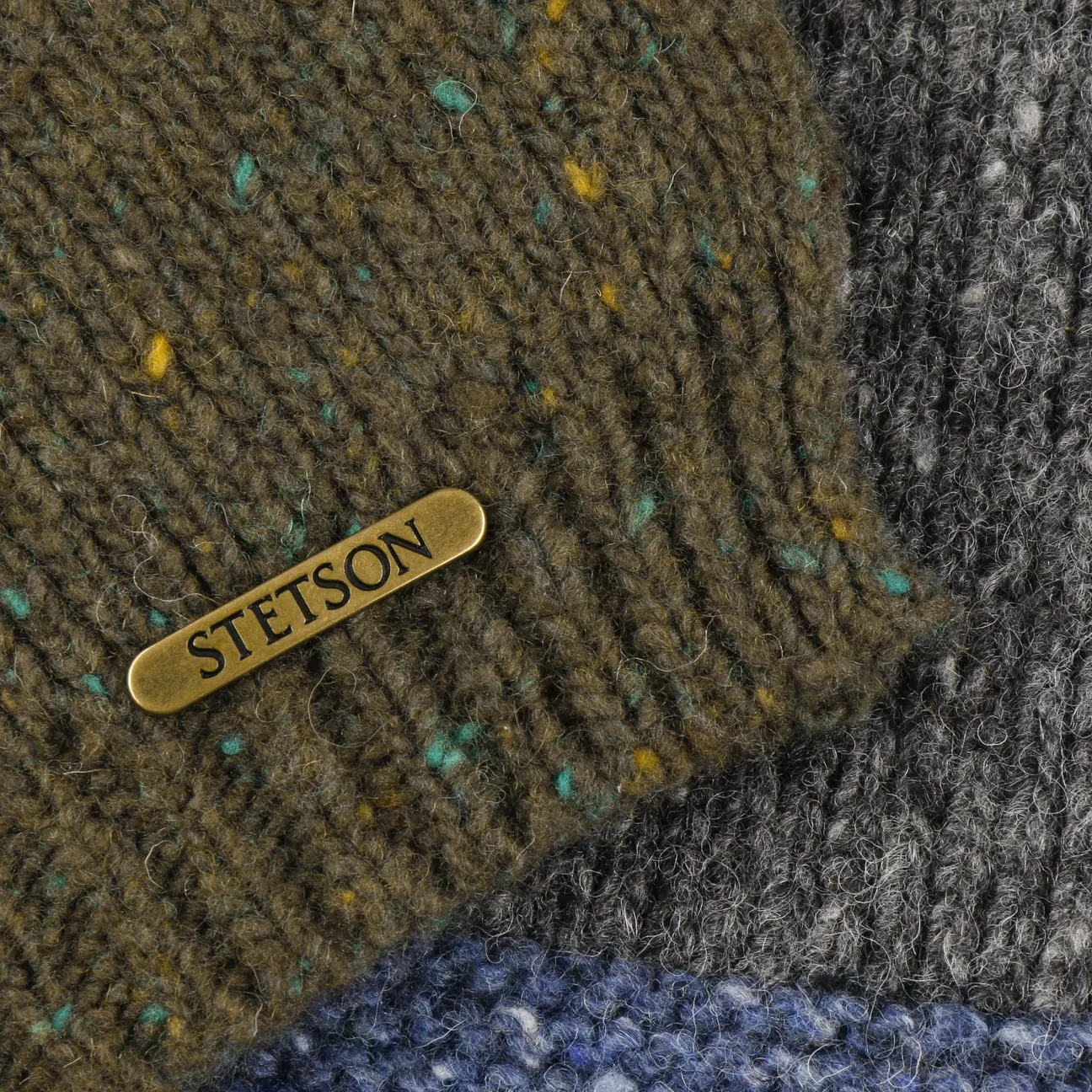 Donegal Wool Colour Block Knit Scarf by Stetson