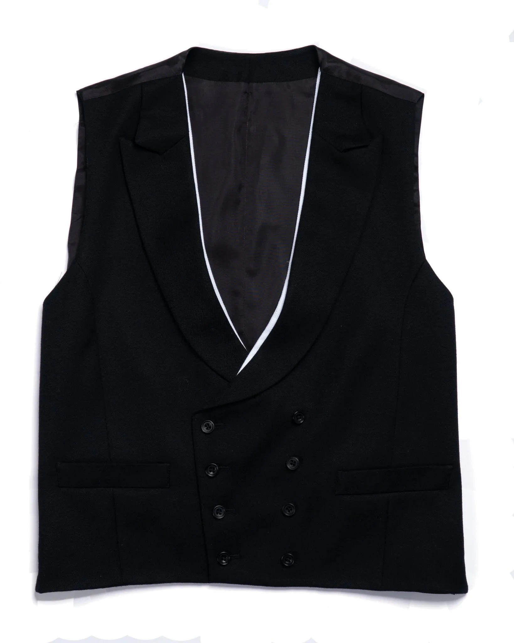 Double Breasted Morning Vest - Black