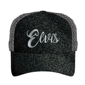 Elvis Script Glitter Cap