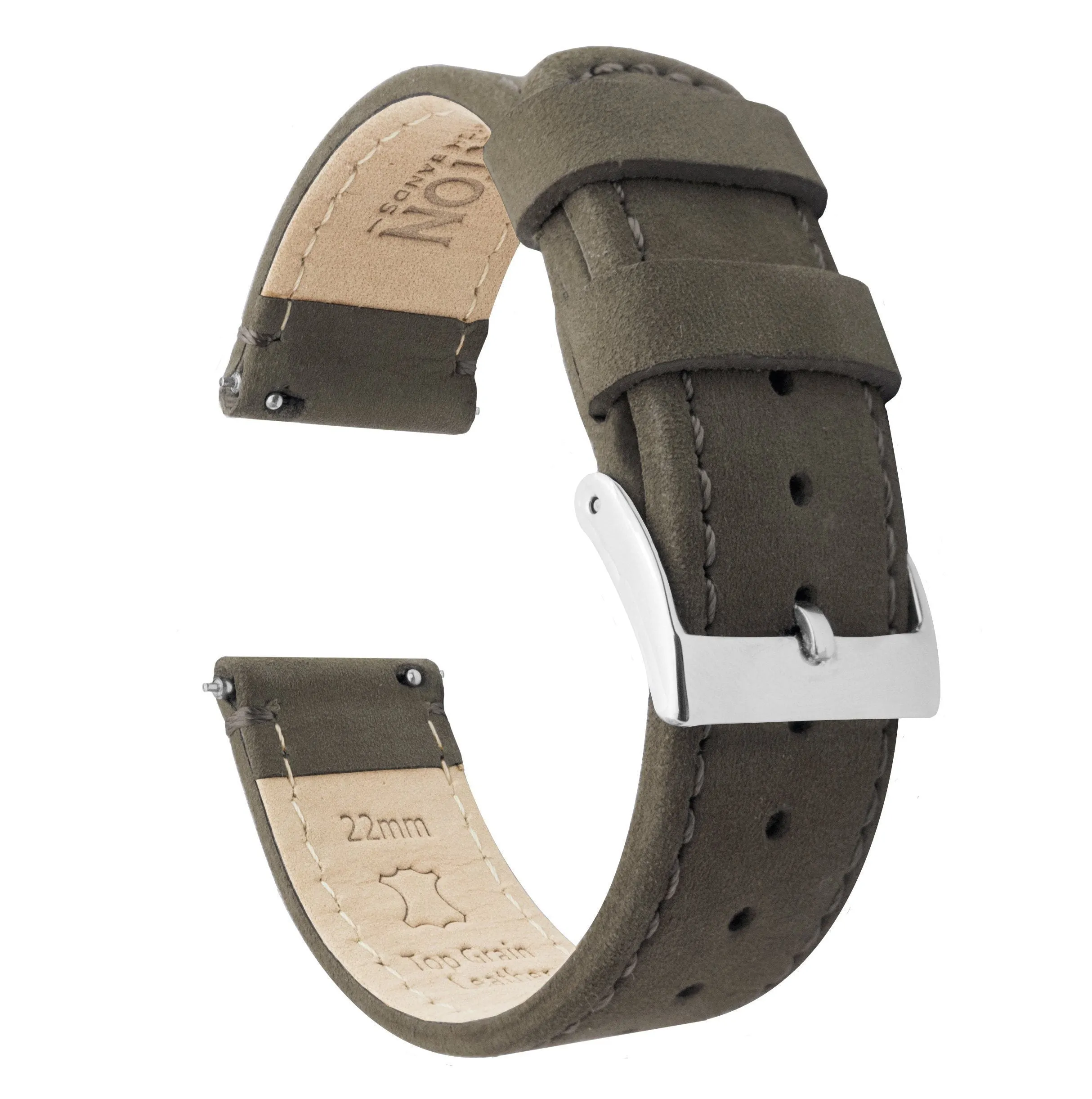 Espresso Brown Leather Quick Release Watch Band (23mm SALE)