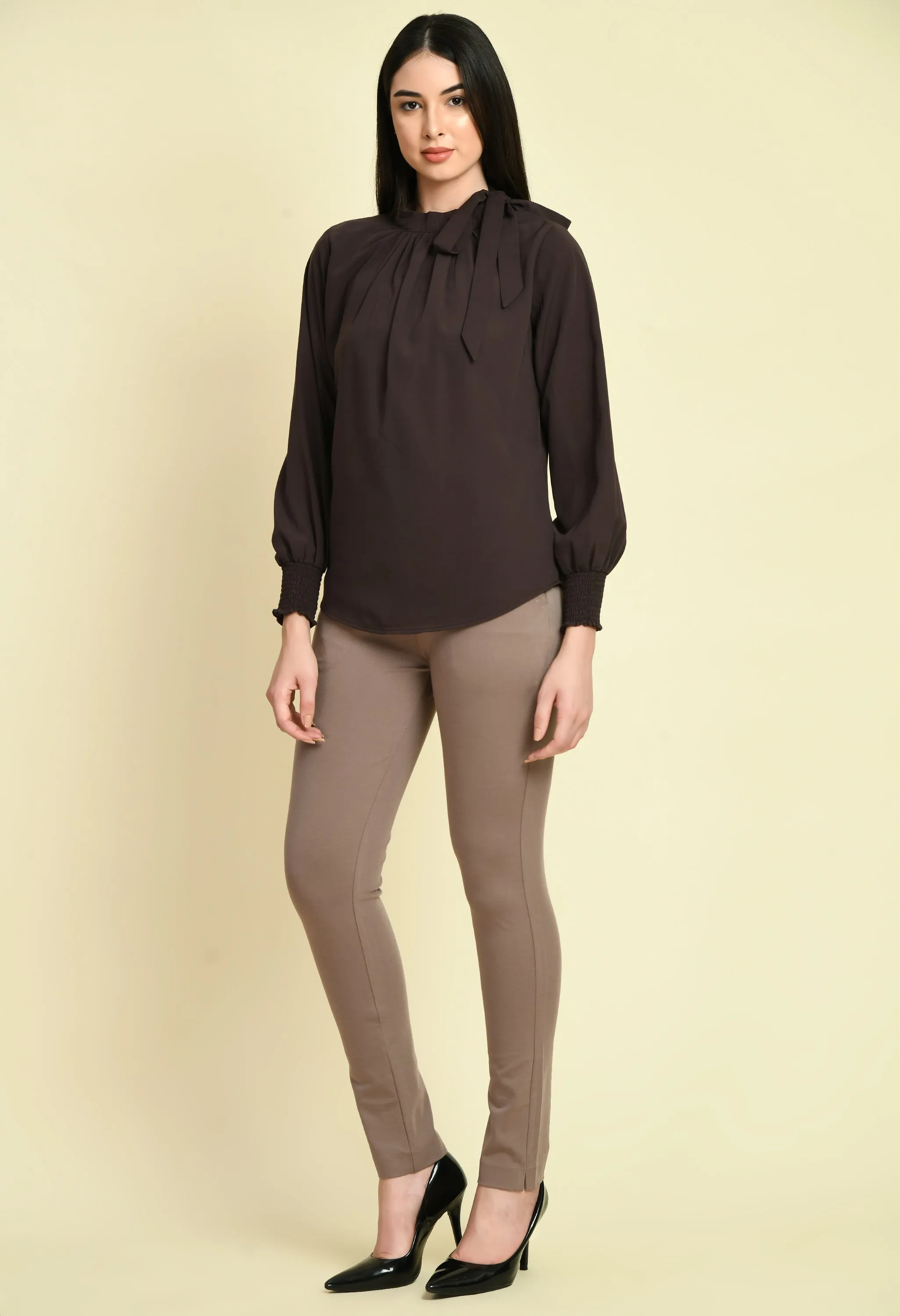 Exude Honesty Side Knot Top (Coffee Brown)