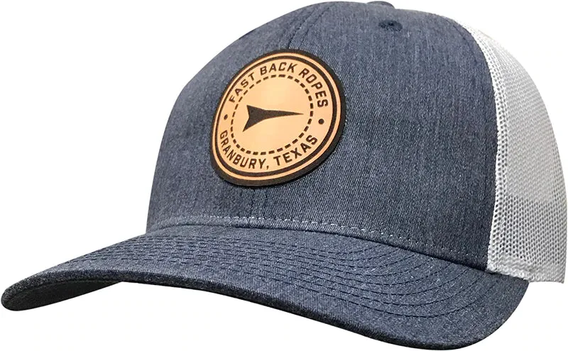 Fast Back Leather Patch Cap - Round