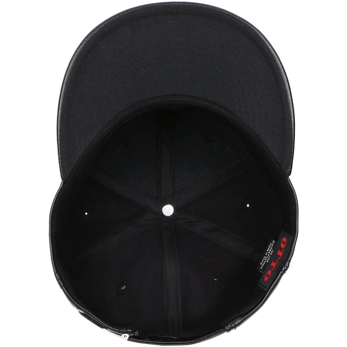 Faux Leather Flatbill Visor Pro Style Strapback