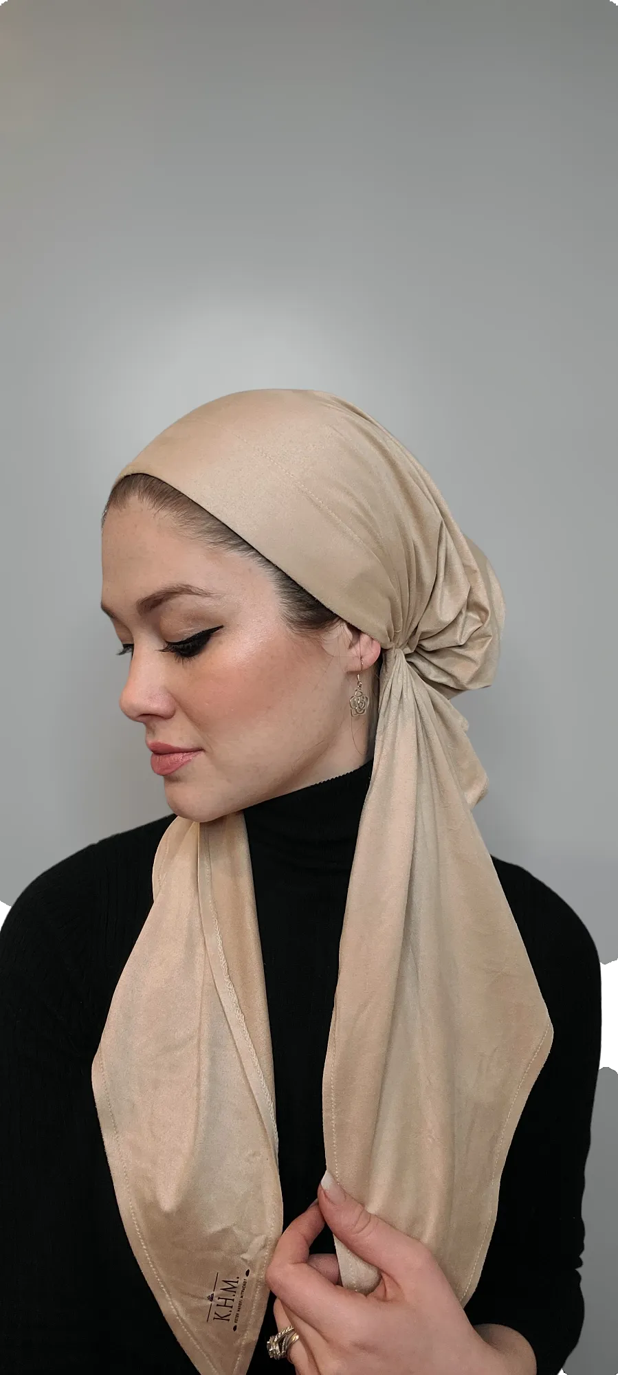 Faux Thin Suede Pretied Scarf