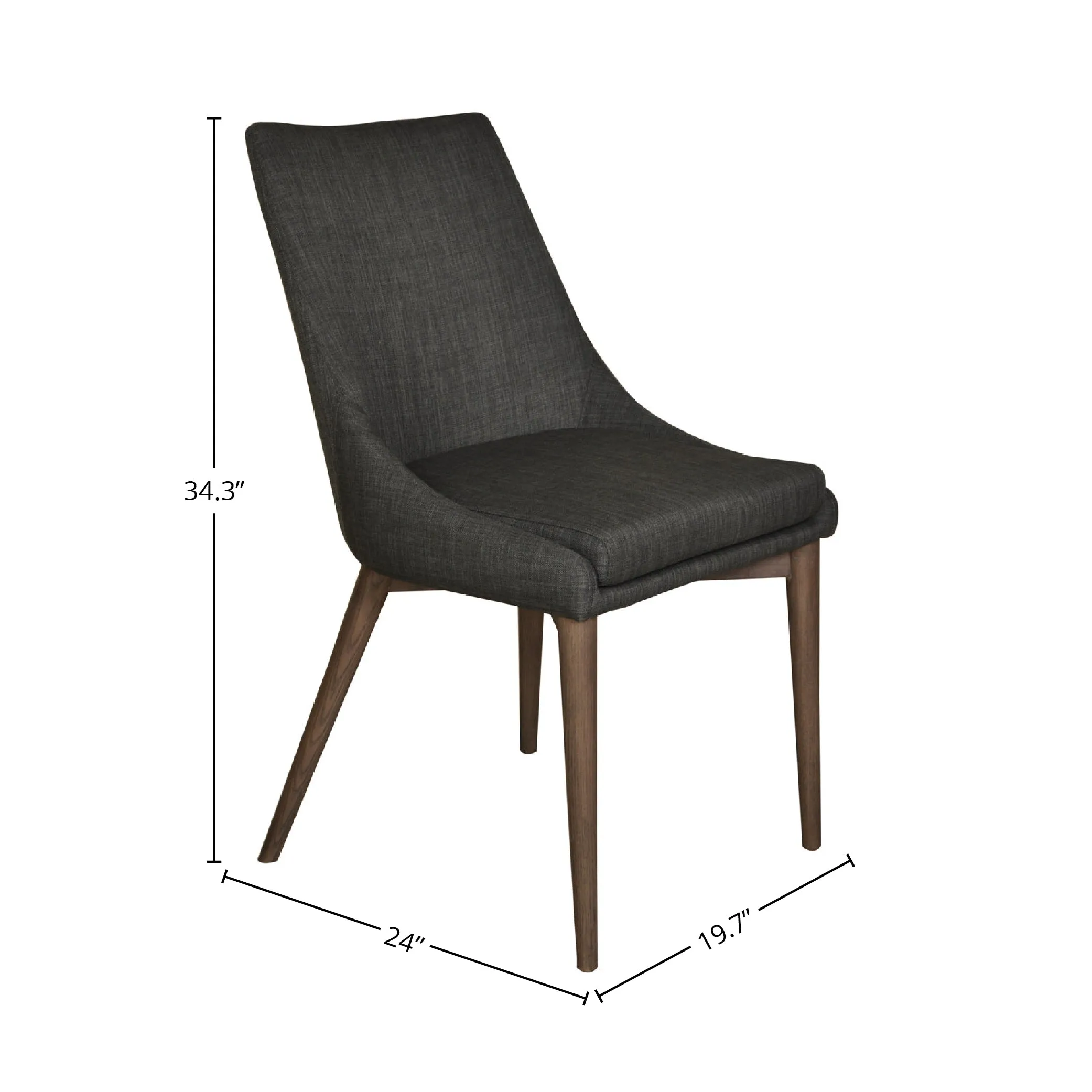 Fritz Side Dining Chair - Dark Grey