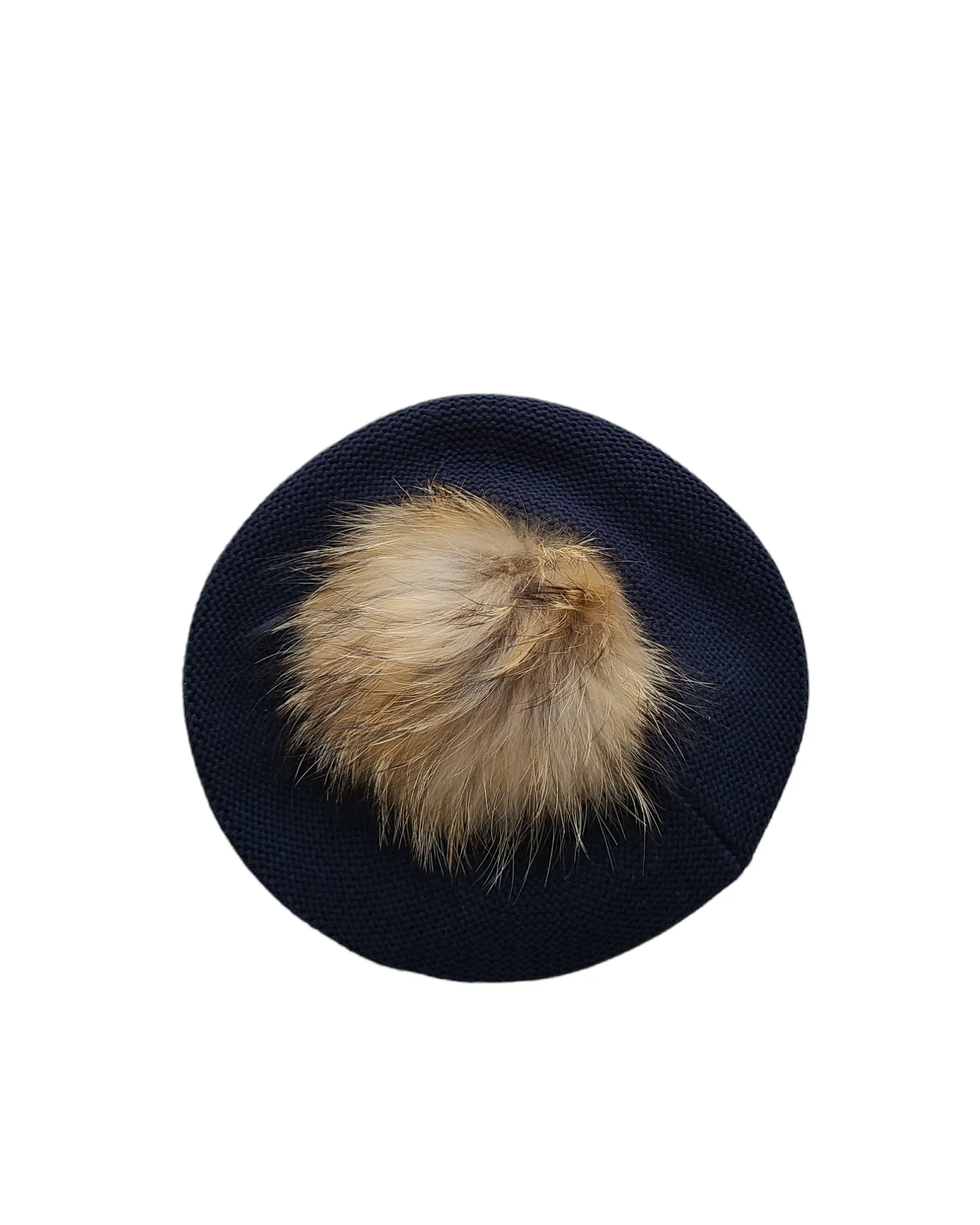 Fully Cotton Beret with Pom Pom