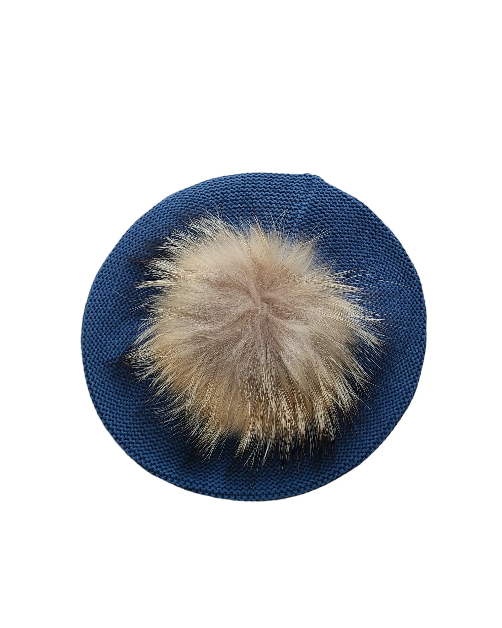 Fully Cotton Beret with Pom Pom