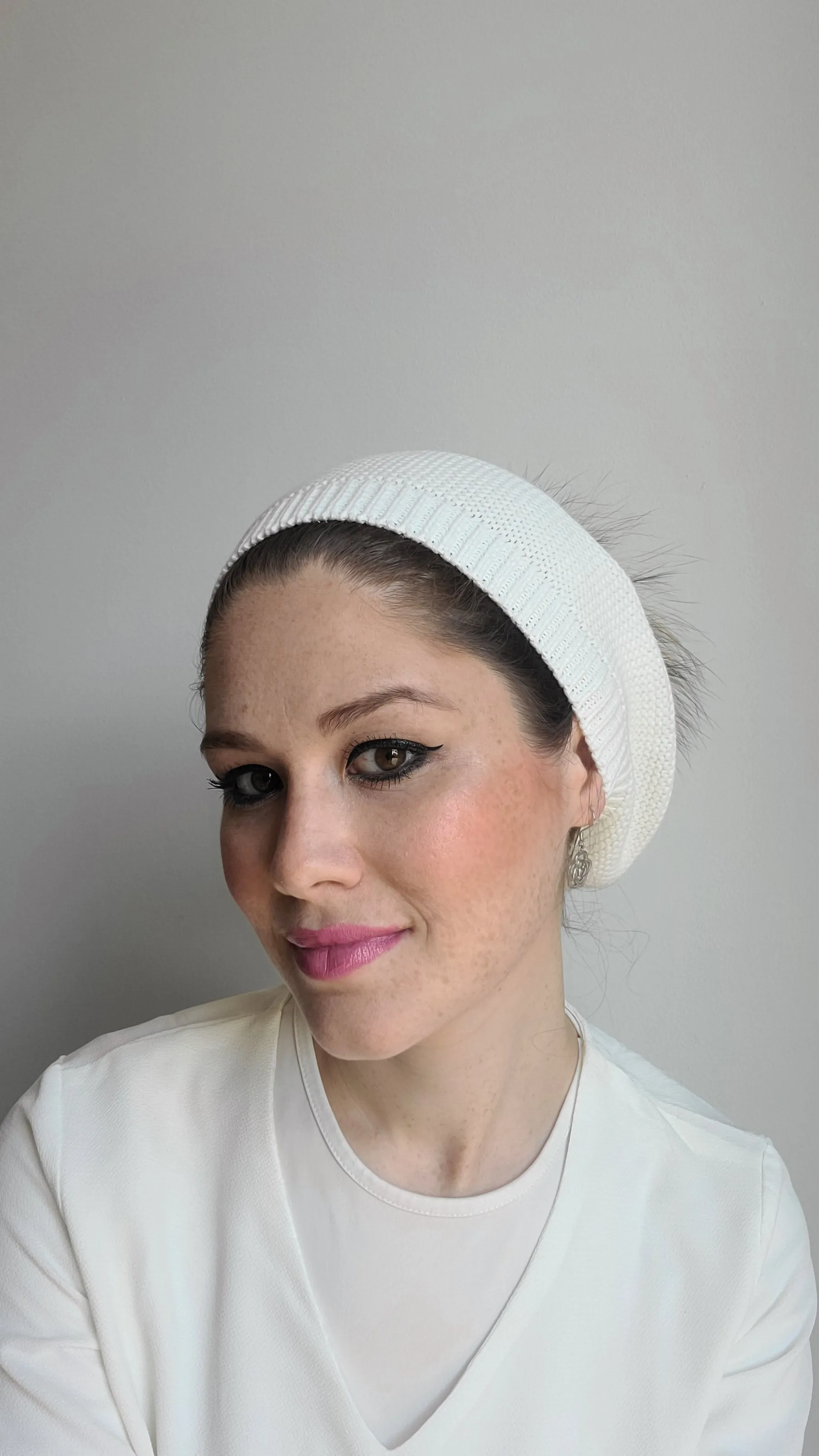 Fully Cotton Beret with Pom Pom