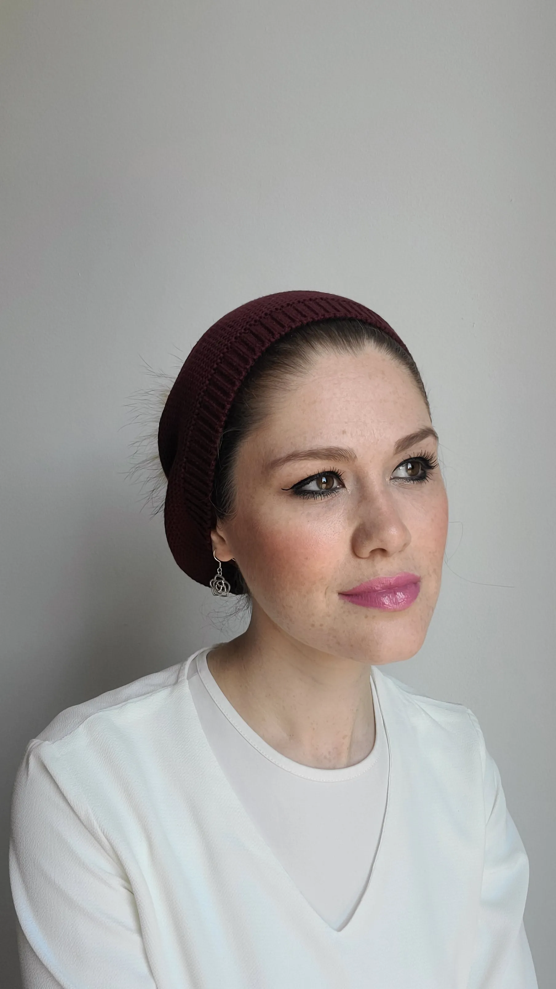 Fully Cotton Beret with Pom Pom