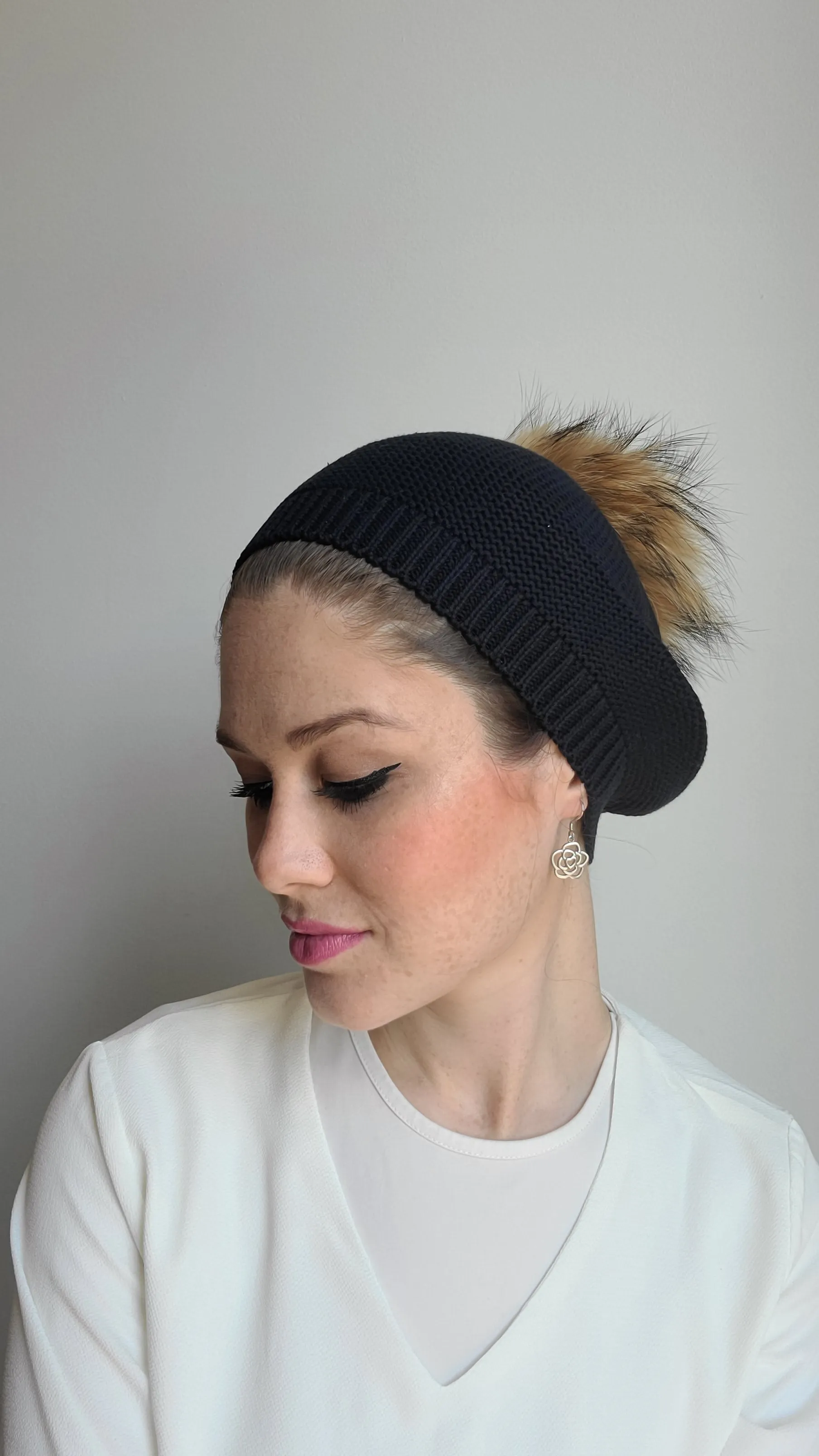 Fully Cotton Beret with Pom Pom