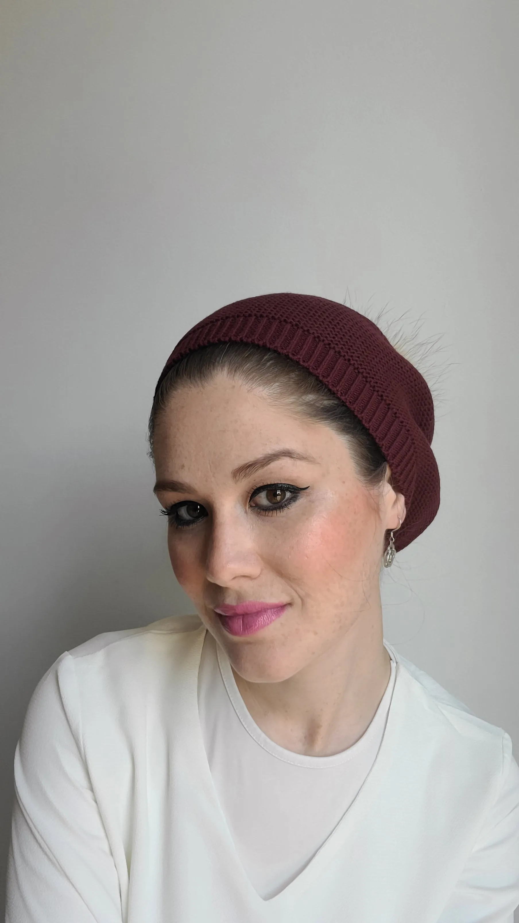 Fully Cotton Beret with Pom Pom