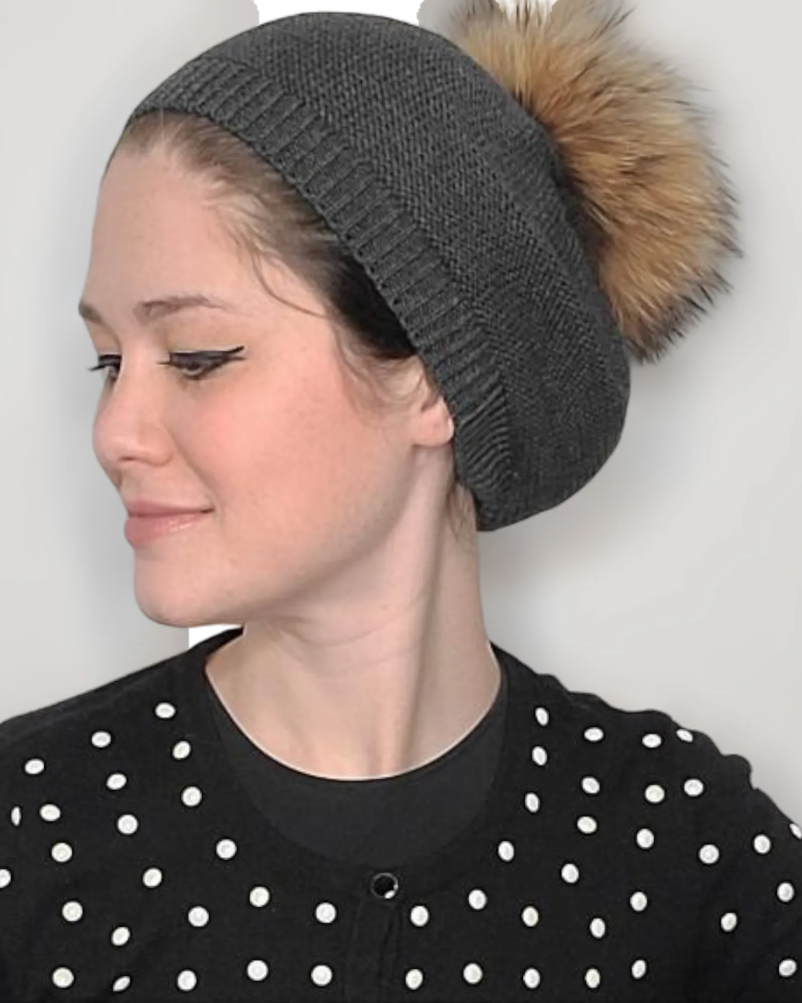 Fully Cotton Beret with Pom Pom