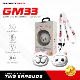 GADGET MAX GM33 LOVELY KITTY SERIES TWS Earbuds (V5.0) - PINK