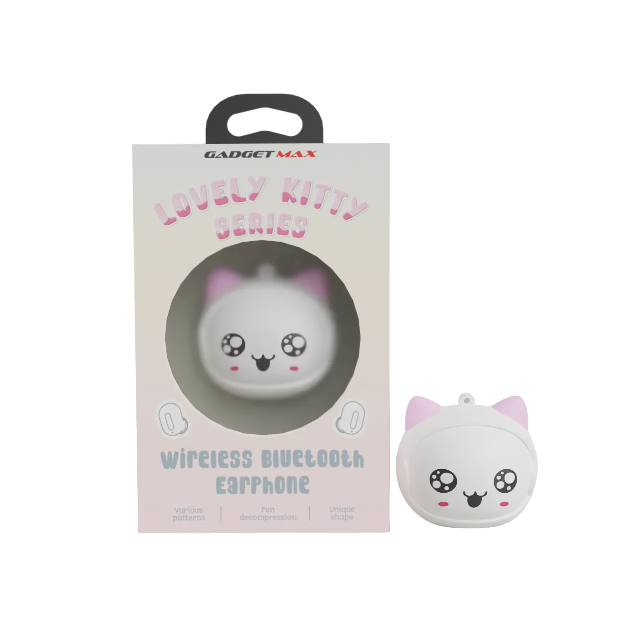 GADGET MAX GM33 LOVELY KITTY SERIES TWS Earbuds (V5.0) - PINK