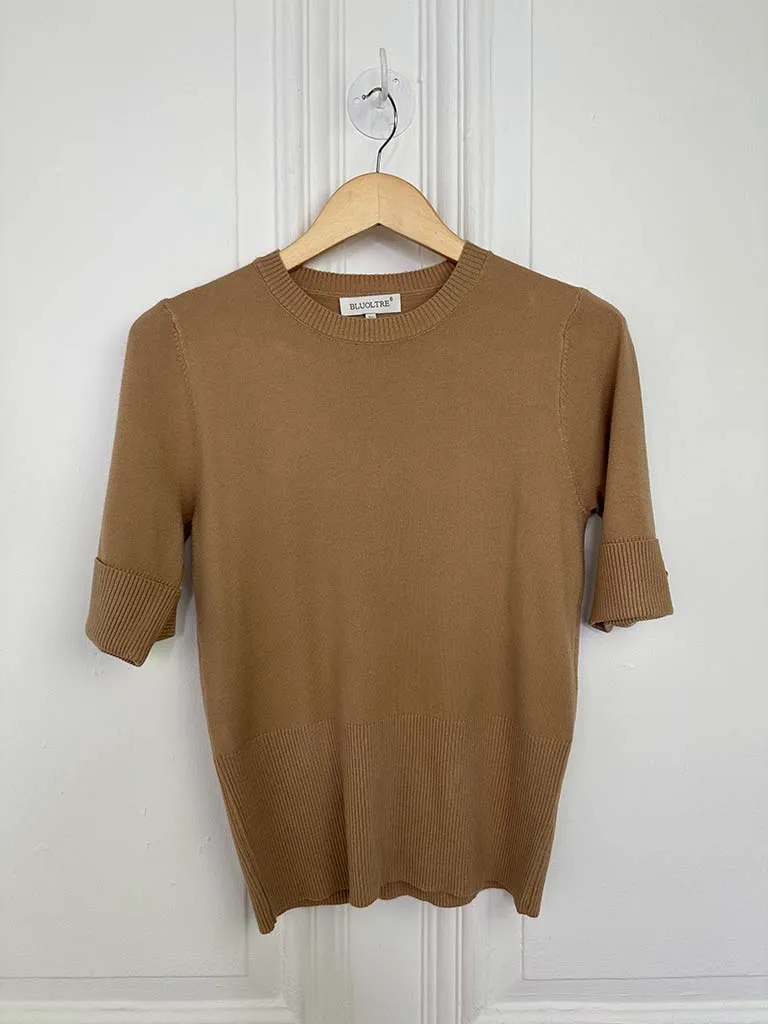 Gold Button Super Soft Knit - Camel