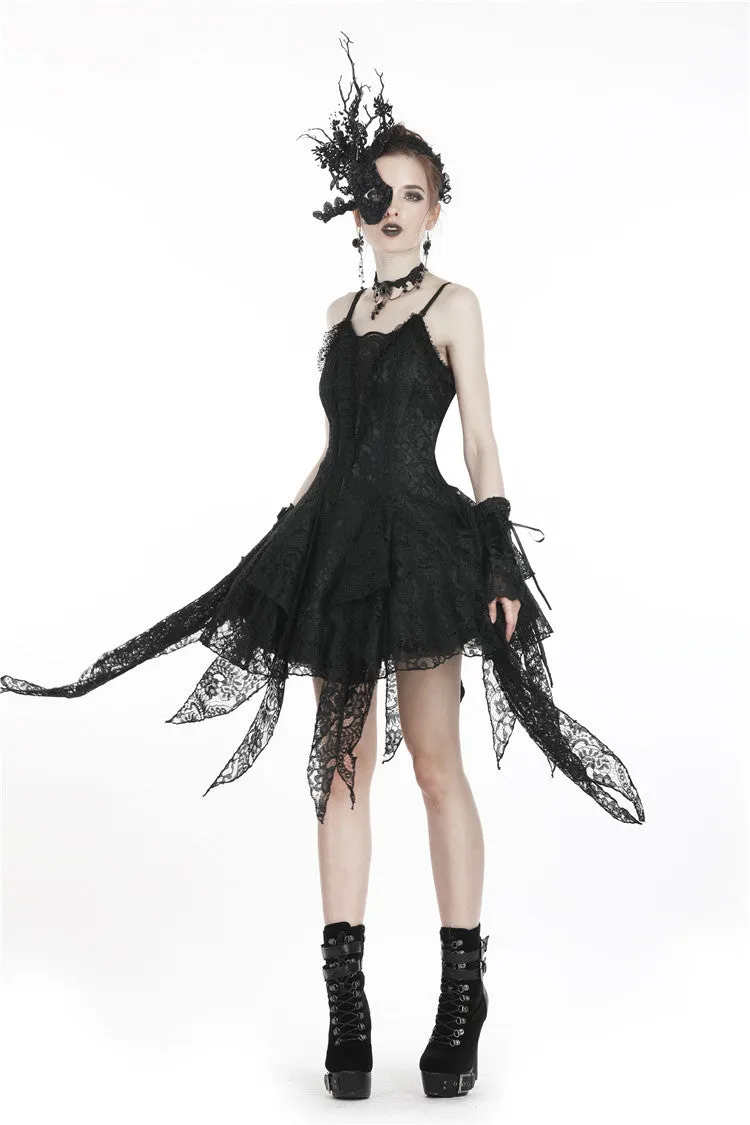 Gothic lolita elegant lace tasseled hem dress DW249