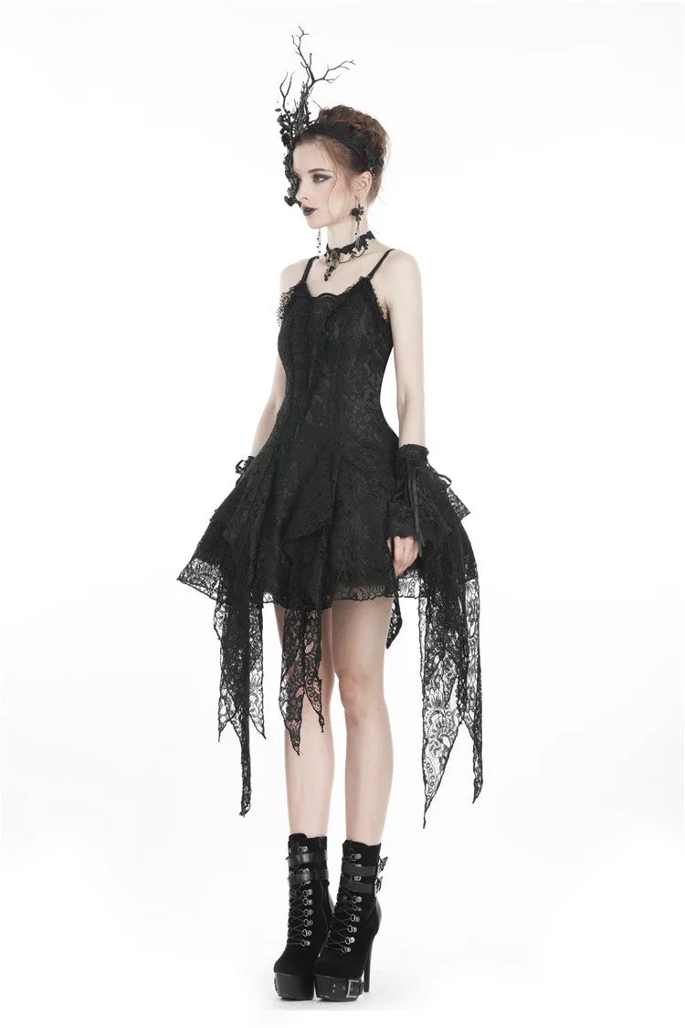 Gothic lolita elegant lace tasseled hem dress DW249