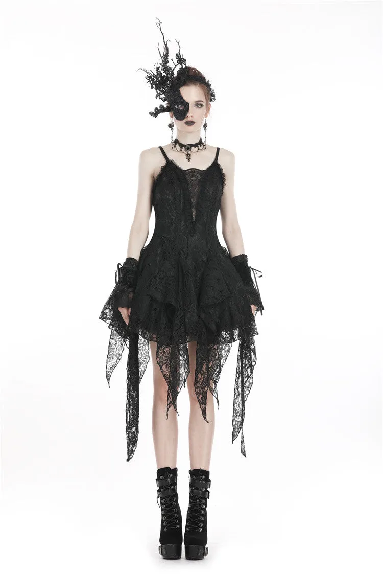 Gothic lolita elegant lace tasseled hem dress DW249