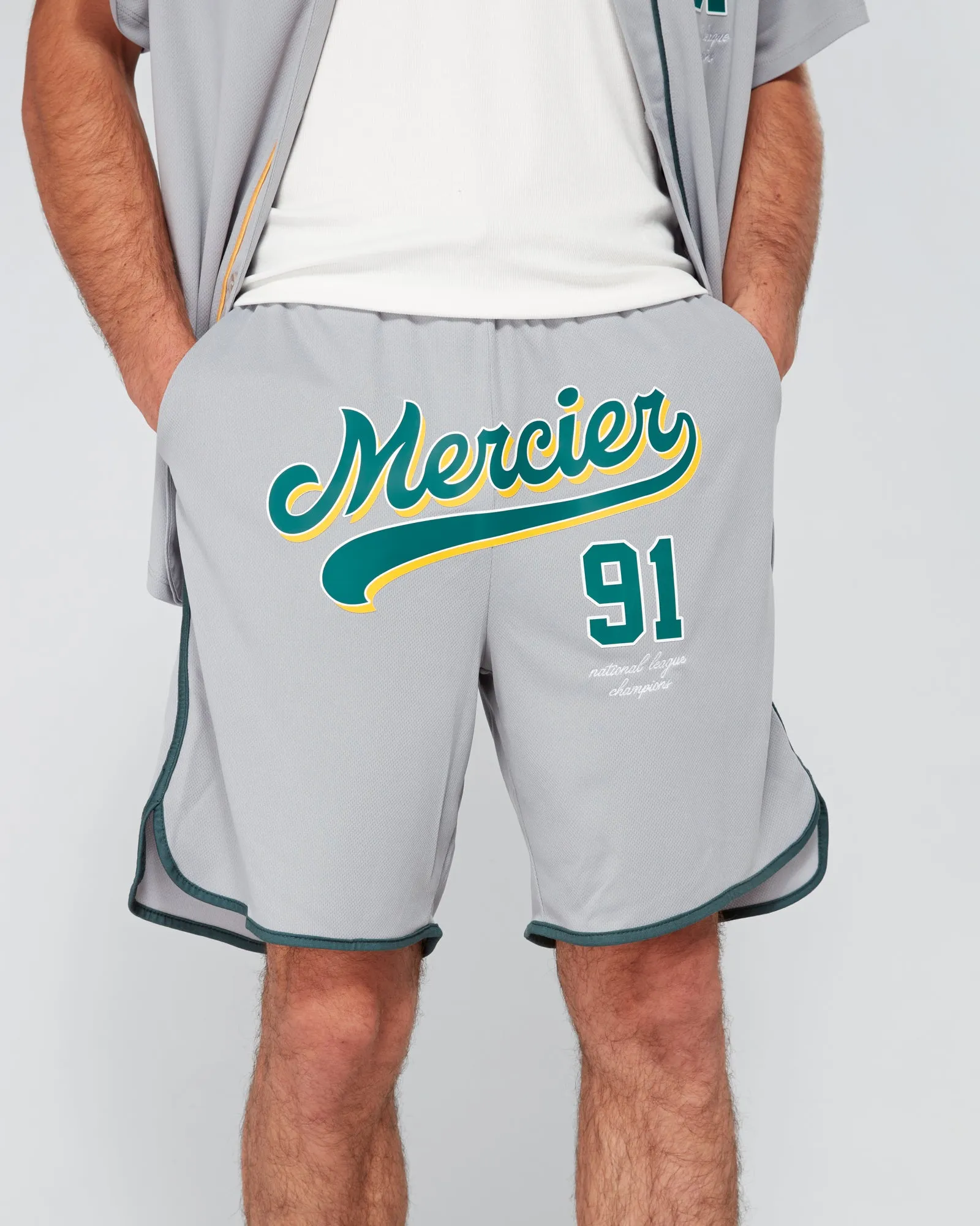 Grey Green Emerson Baseball Shorts