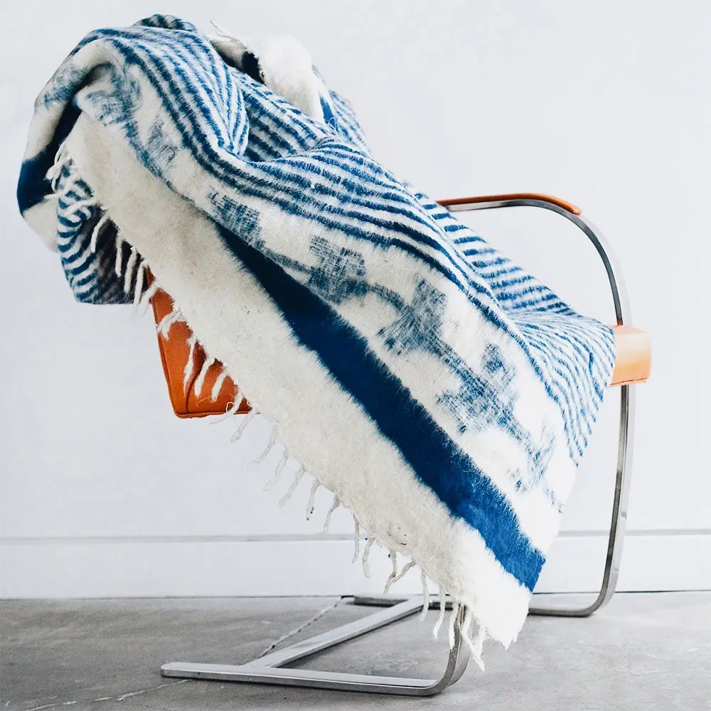 Hand-Loomed Blanket - Indigo