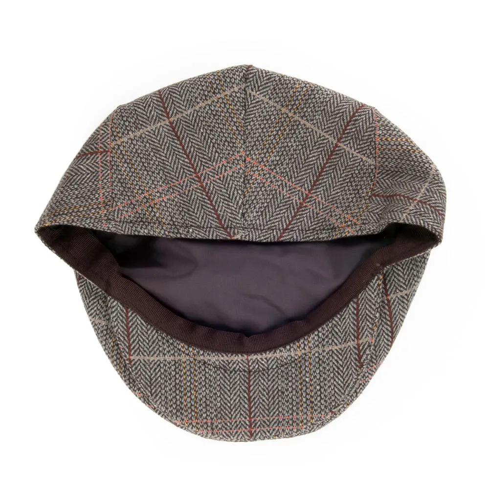 Hats Tweed Flat Cap Brown-Grey Wholesale Pack