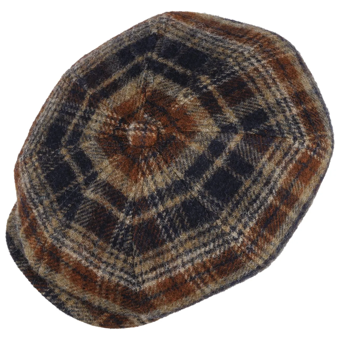 Hatteras Shetland Plaid Newsboy Cap by Stetson