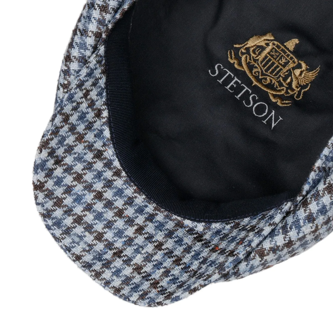 Hatteras Tricolour Houndstooth Newsboy Cap by Stetson