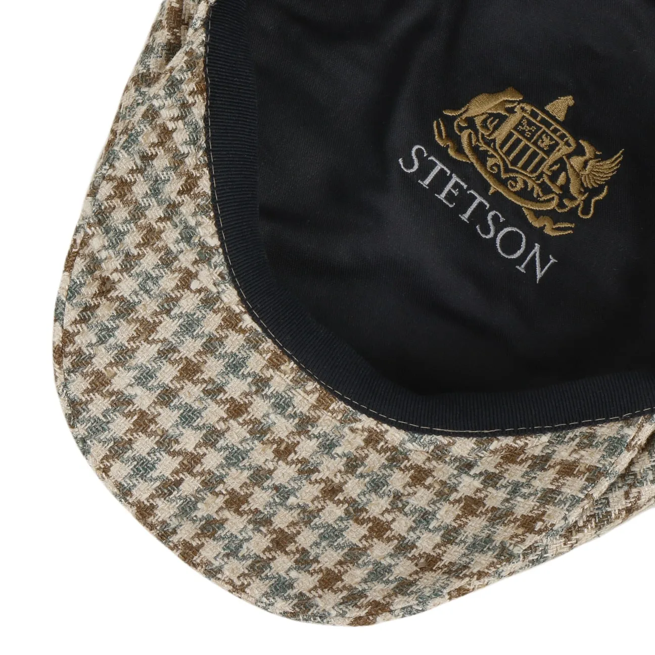 Hatteras Tricolour Houndstooth Newsboy Cap by Stetson