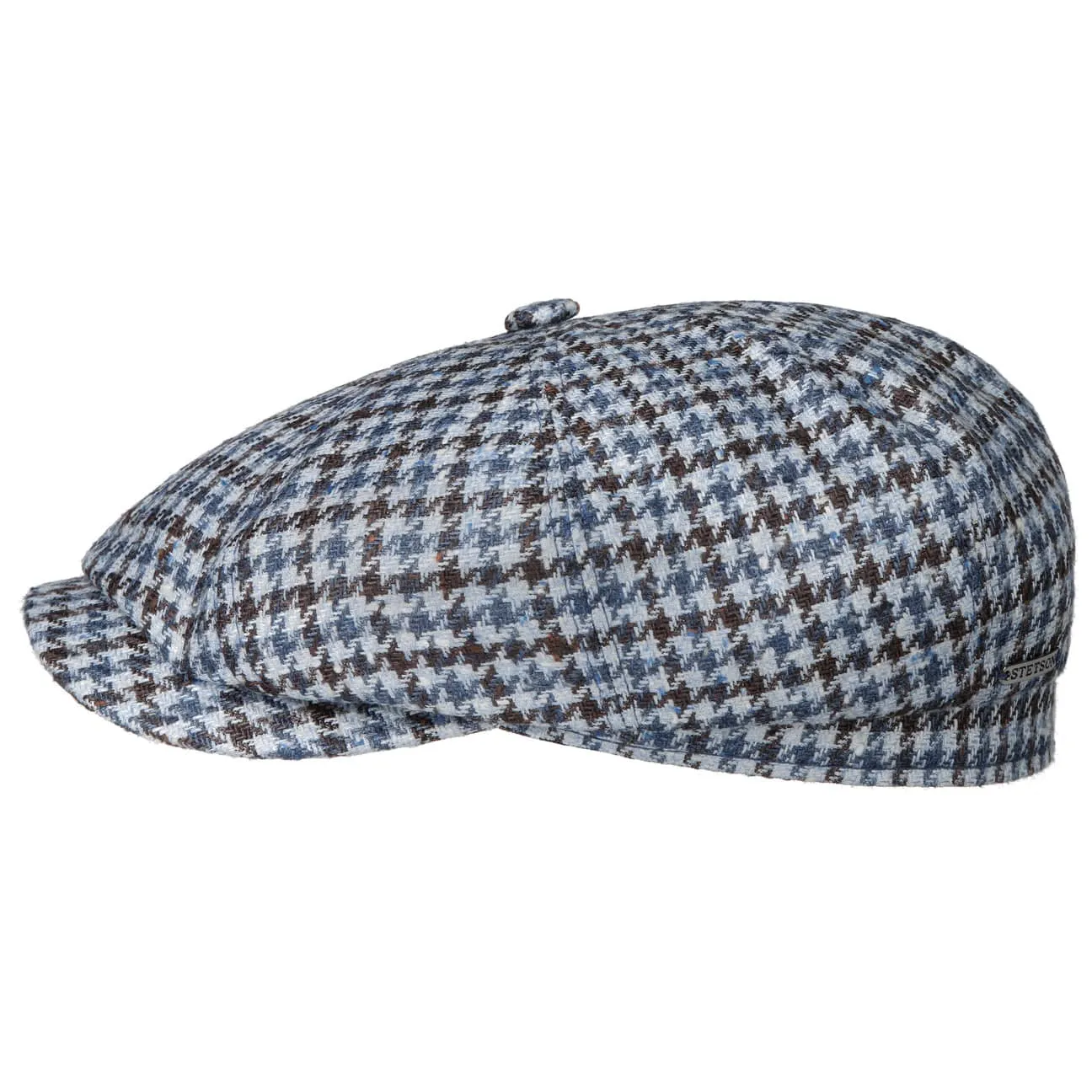 Hatteras Tricolour Houndstooth Newsboy Cap by Stetson