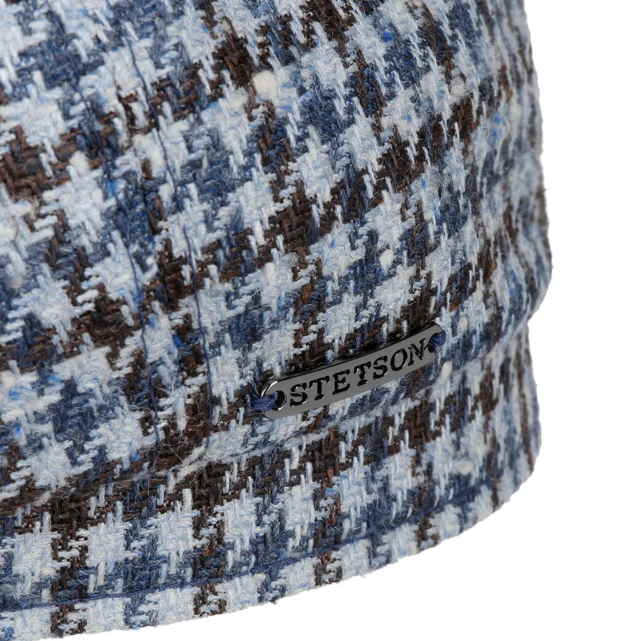 Hatteras Tricolour Houndstooth Newsboy Cap by Stetson