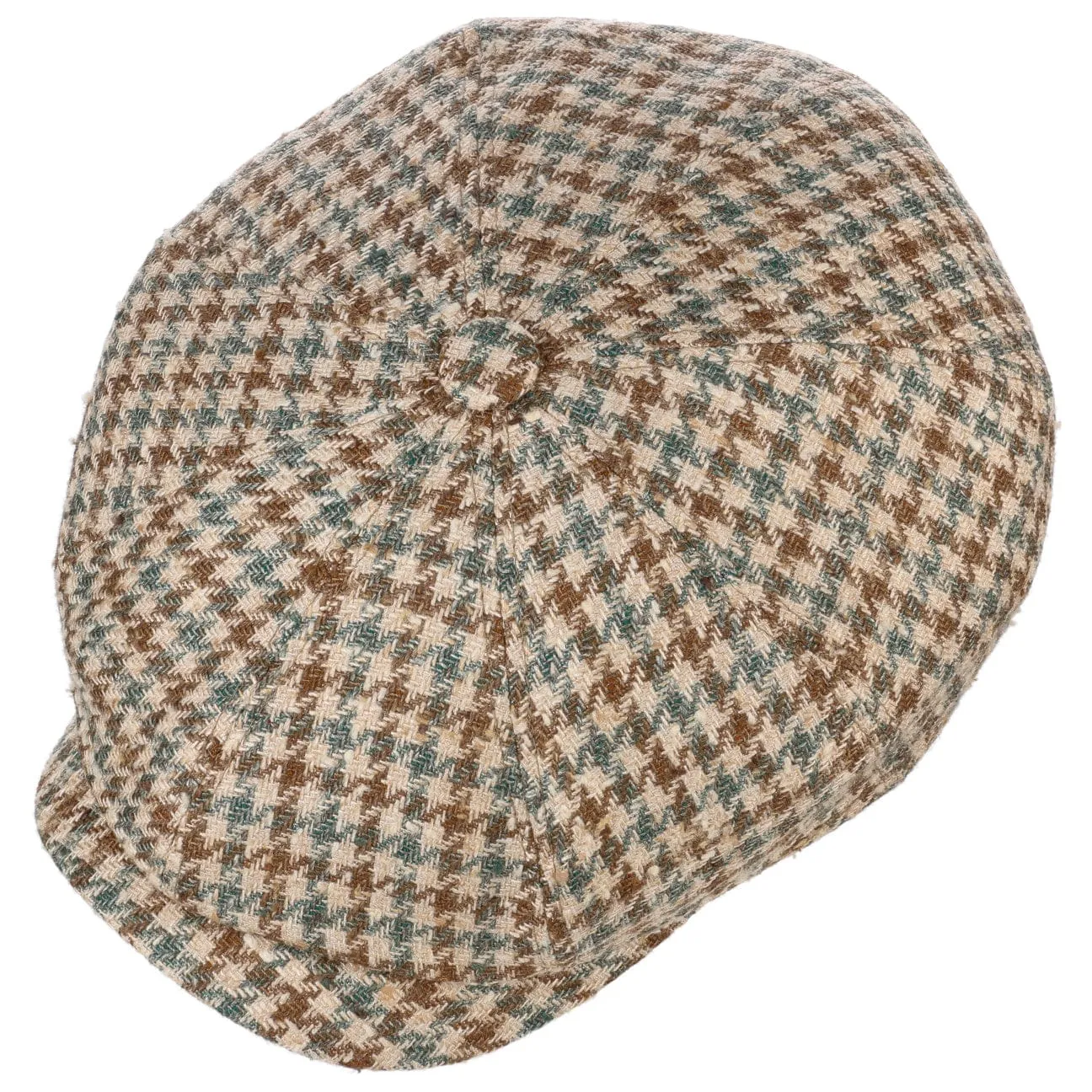 Hatteras Tricolour Houndstooth Newsboy Cap by Stetson