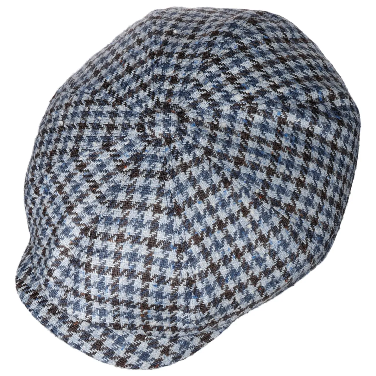 Hatteras Tricolour Houndstooth Newsboy Cap by Stetson