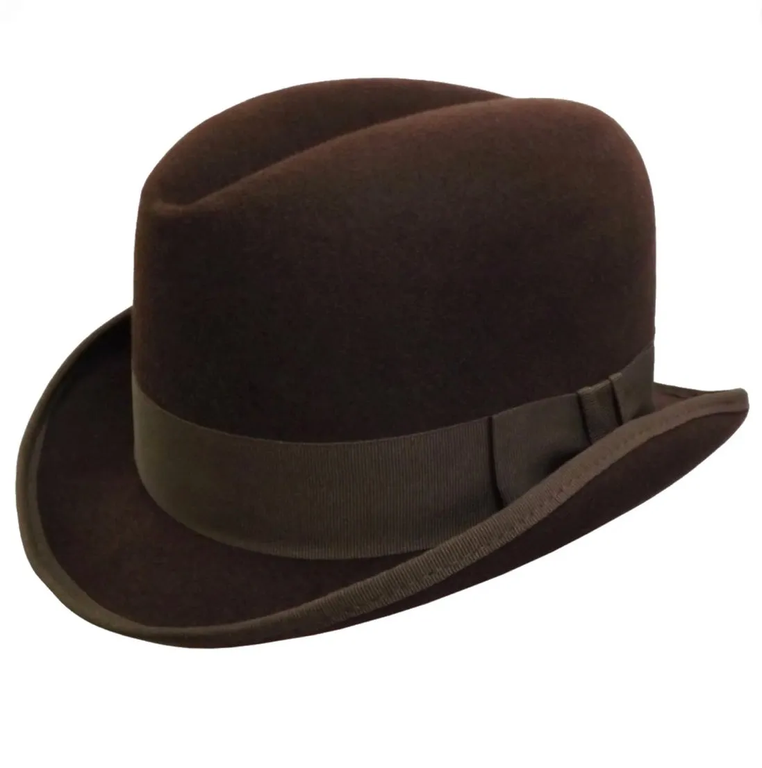 Hills Hats - Homburg - Wool Felt - Chocolate - size Medium