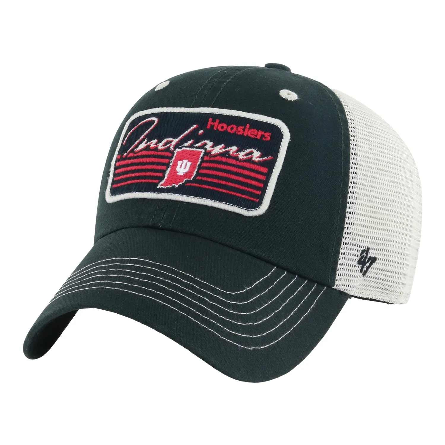 Indiana Hoosiers Five Point Mesh Black Adjustable Hat