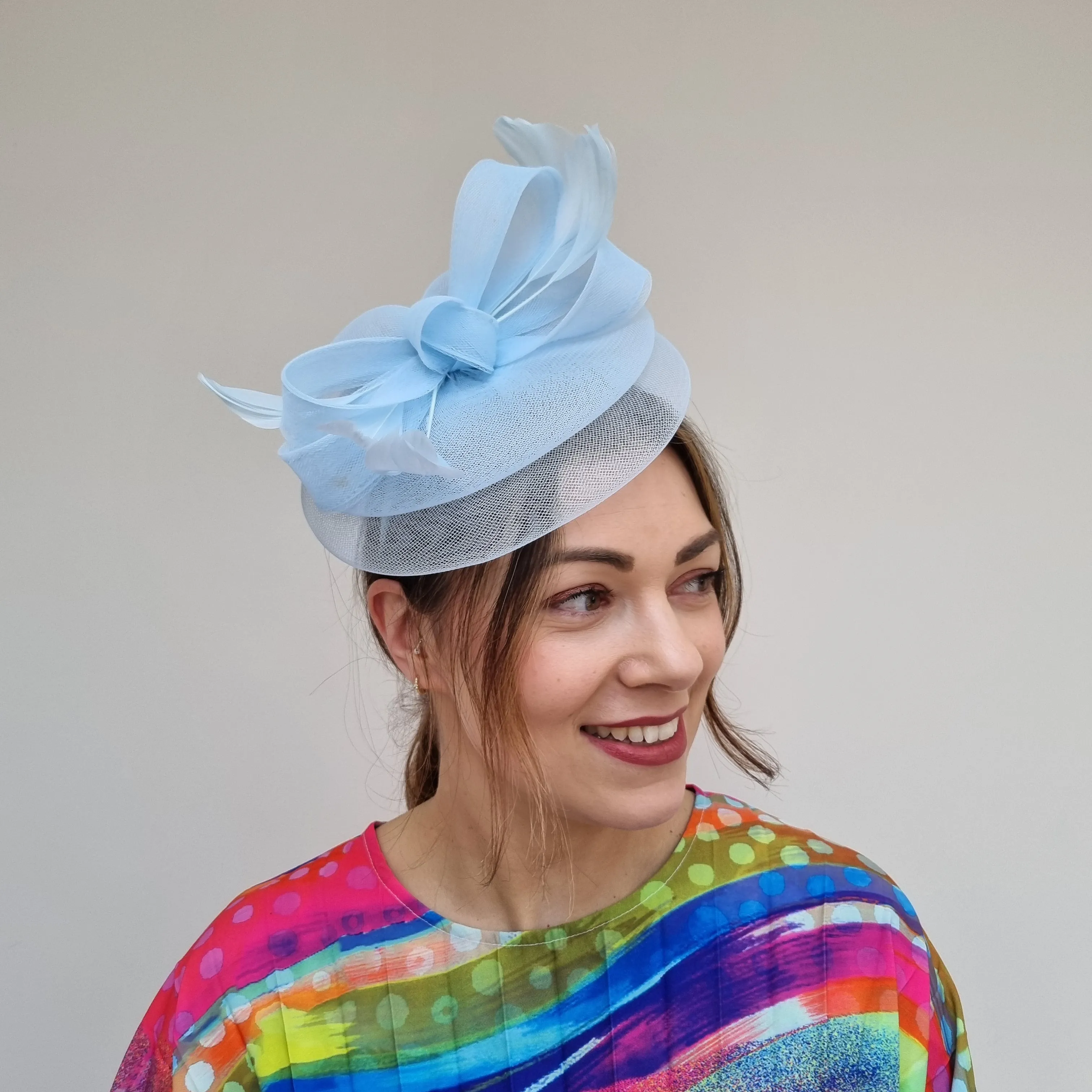 J Bees JB24/20 Net Bow Fascinator in Blues