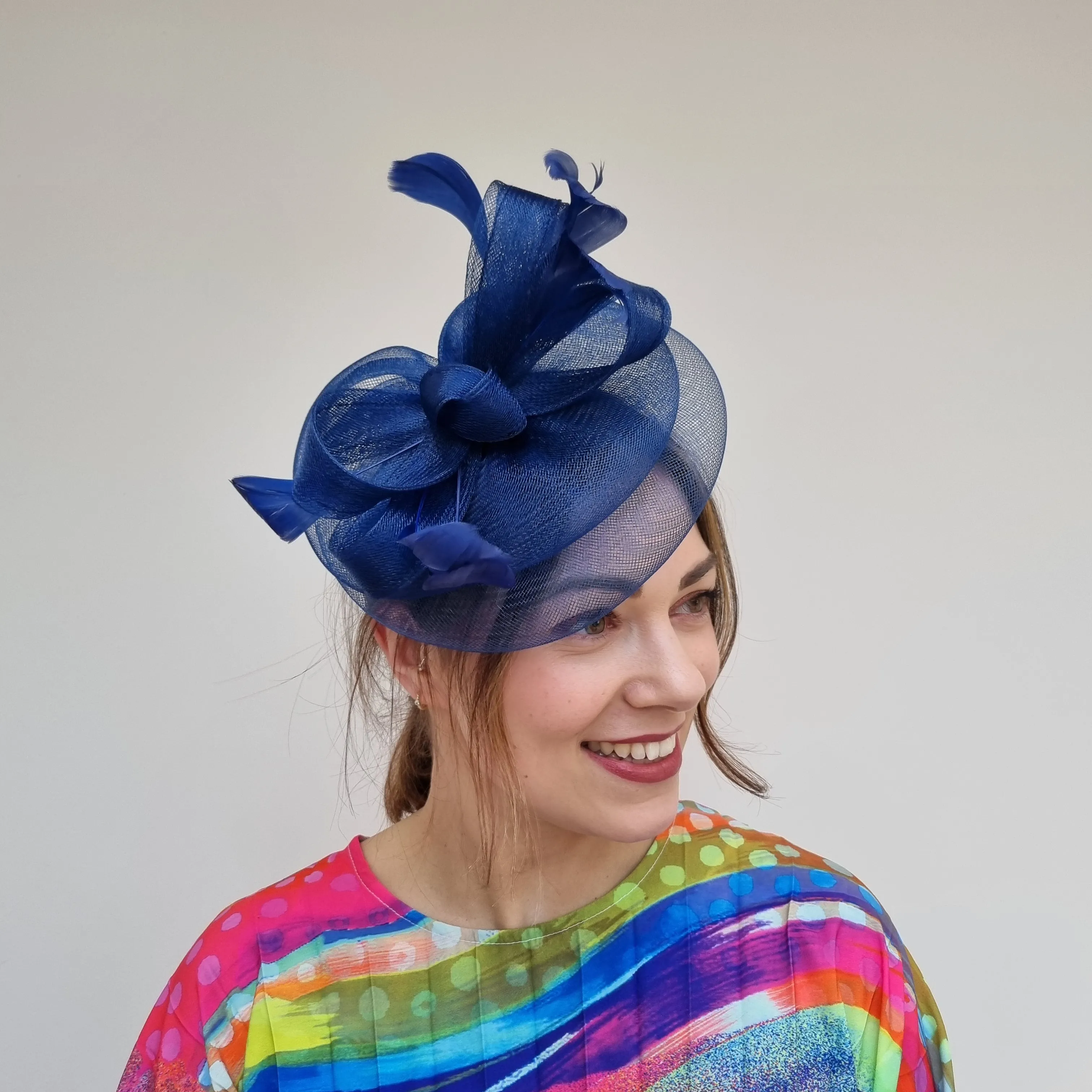 J Bees JB24/20 Net Bow Fascinator in Blues