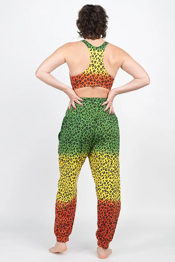 JahRoots Leopard Print Racer Bra