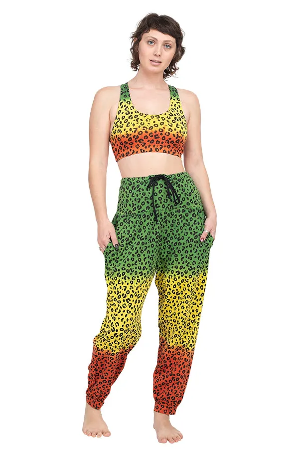 JahRoots Leopard Print Racer Bra