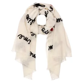 Je t'aime Scarf - Black & White