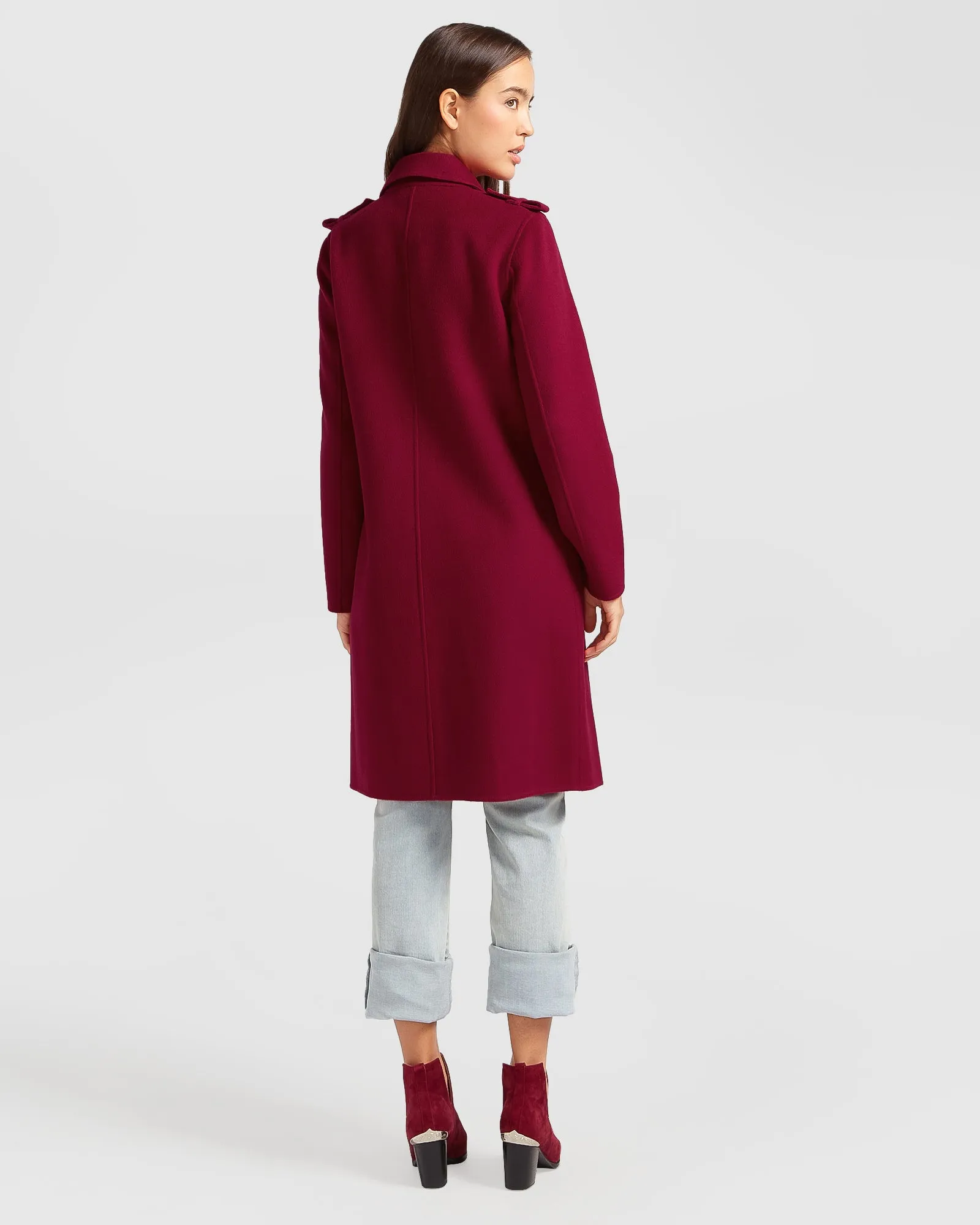 Jealousy Belted Wool Blend Coat - Magenta