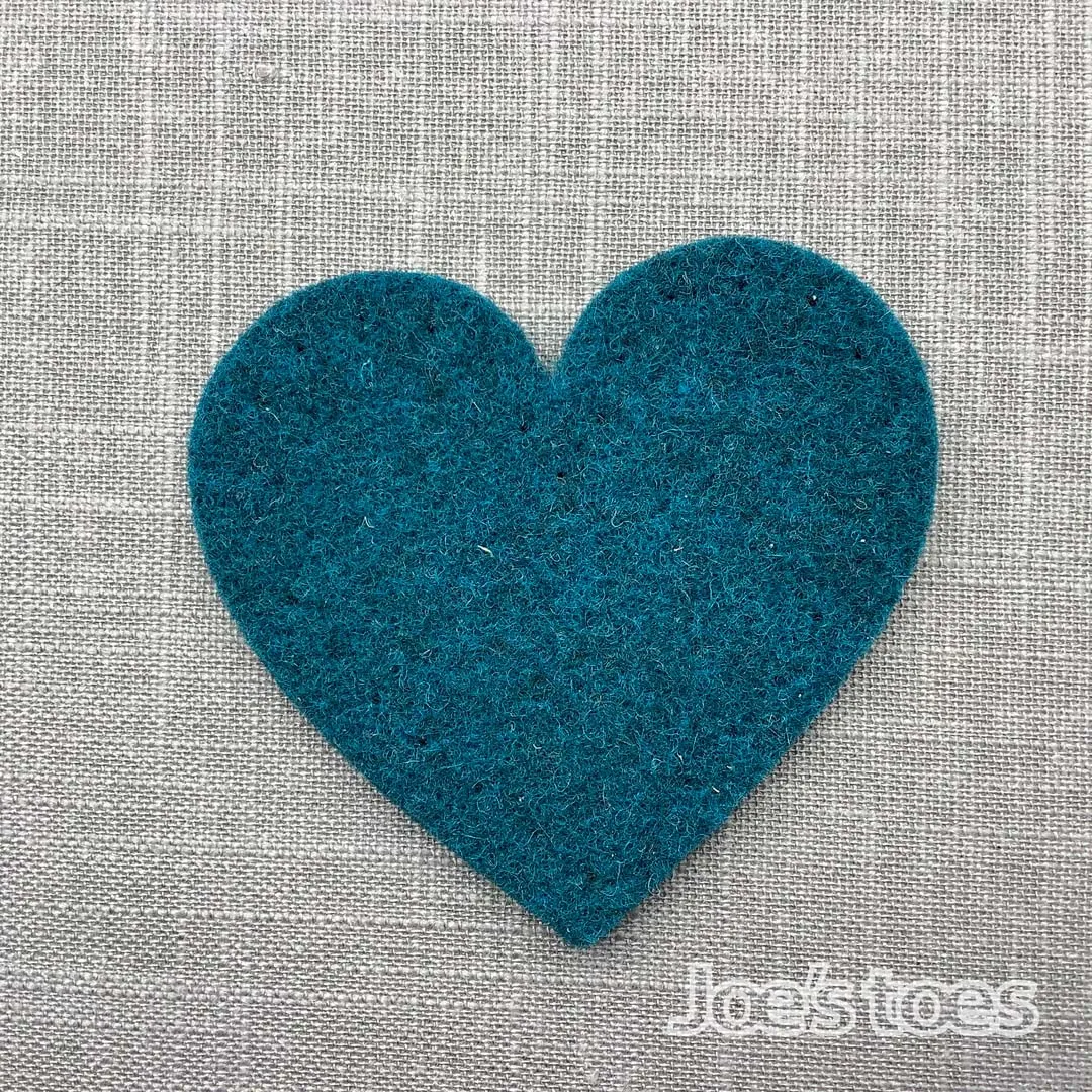 Joe's Toes Big Felt Heart Patches with punched holes