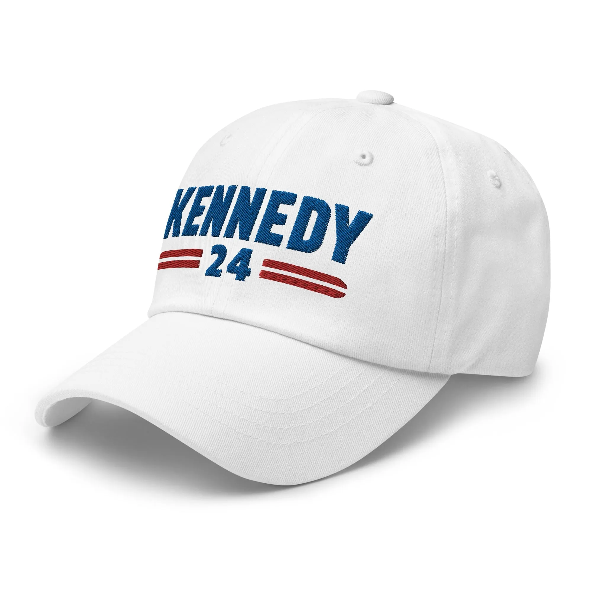 Kennedy Classic Embroidered Dad Hat - White