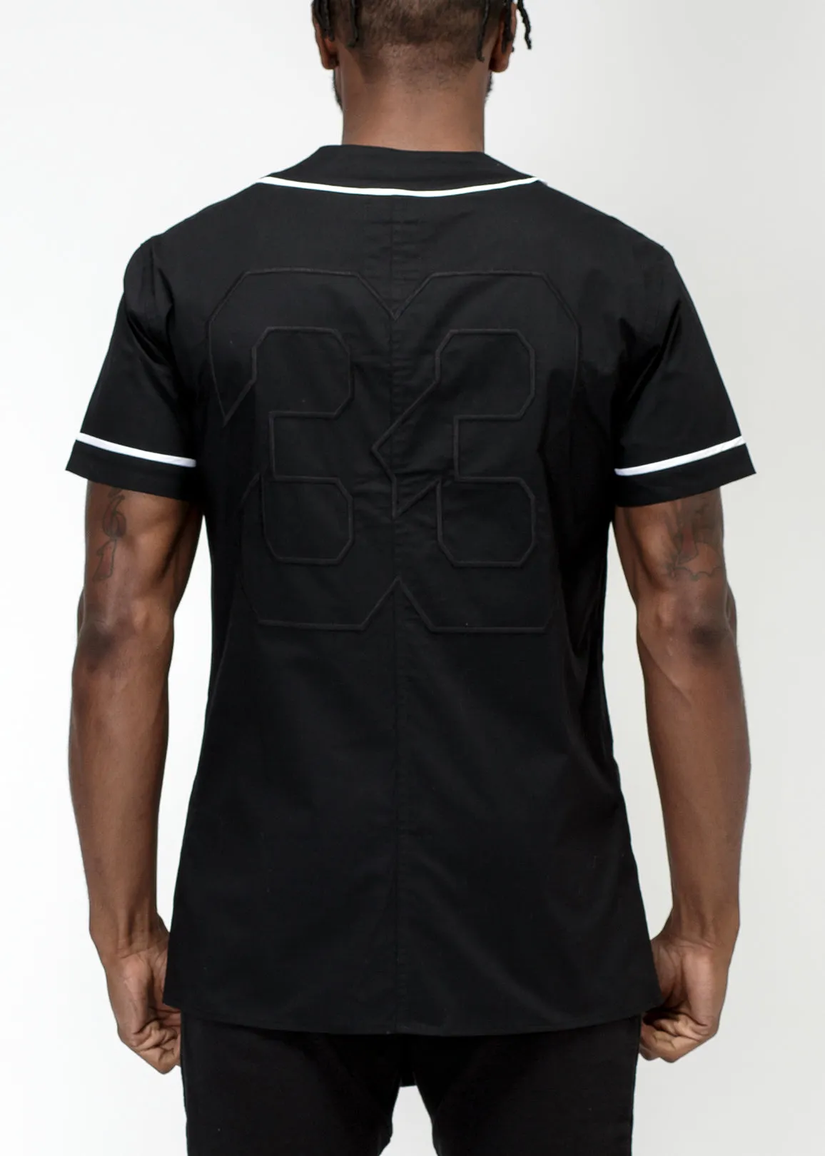 Konus Men's Woven Baseball Jersey Shirt in Black