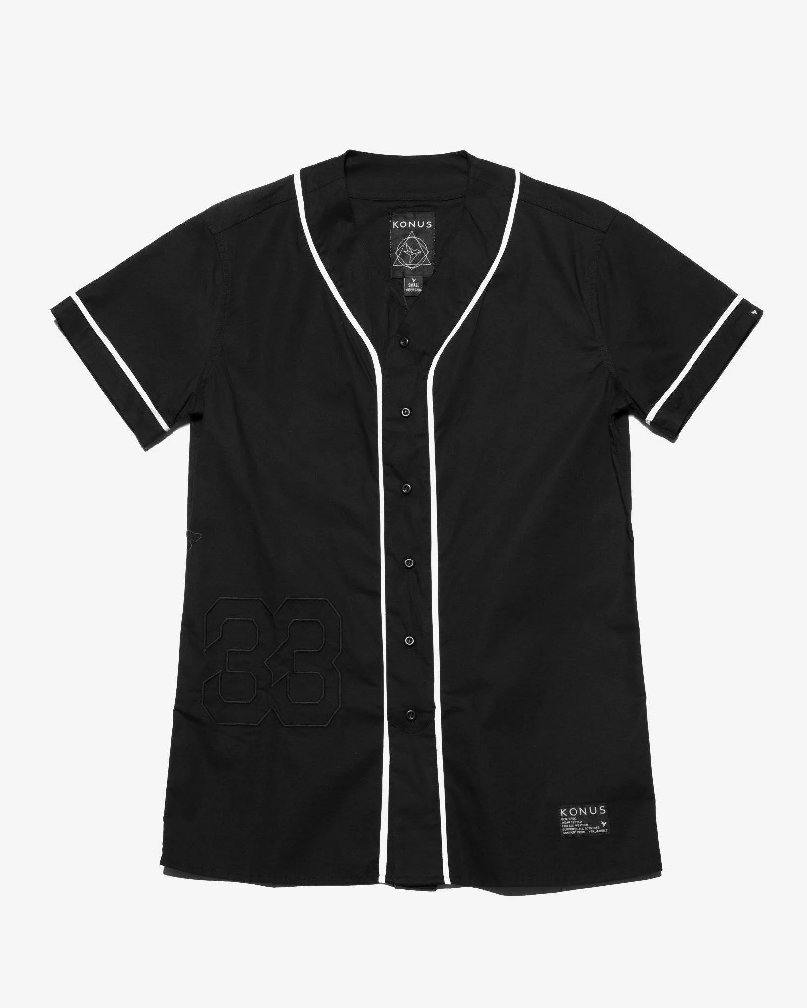 Konus Men's Woven Baseball Jersey Shirt in Black